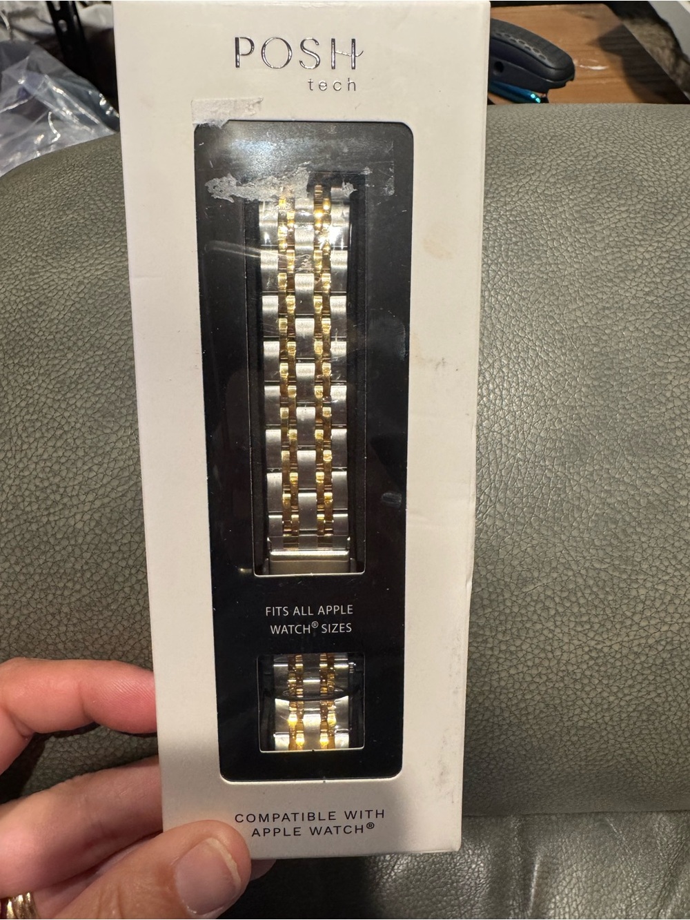 New The Posh Tech Rainey Silver/Gold Stainless Steel Band for Apple Watch